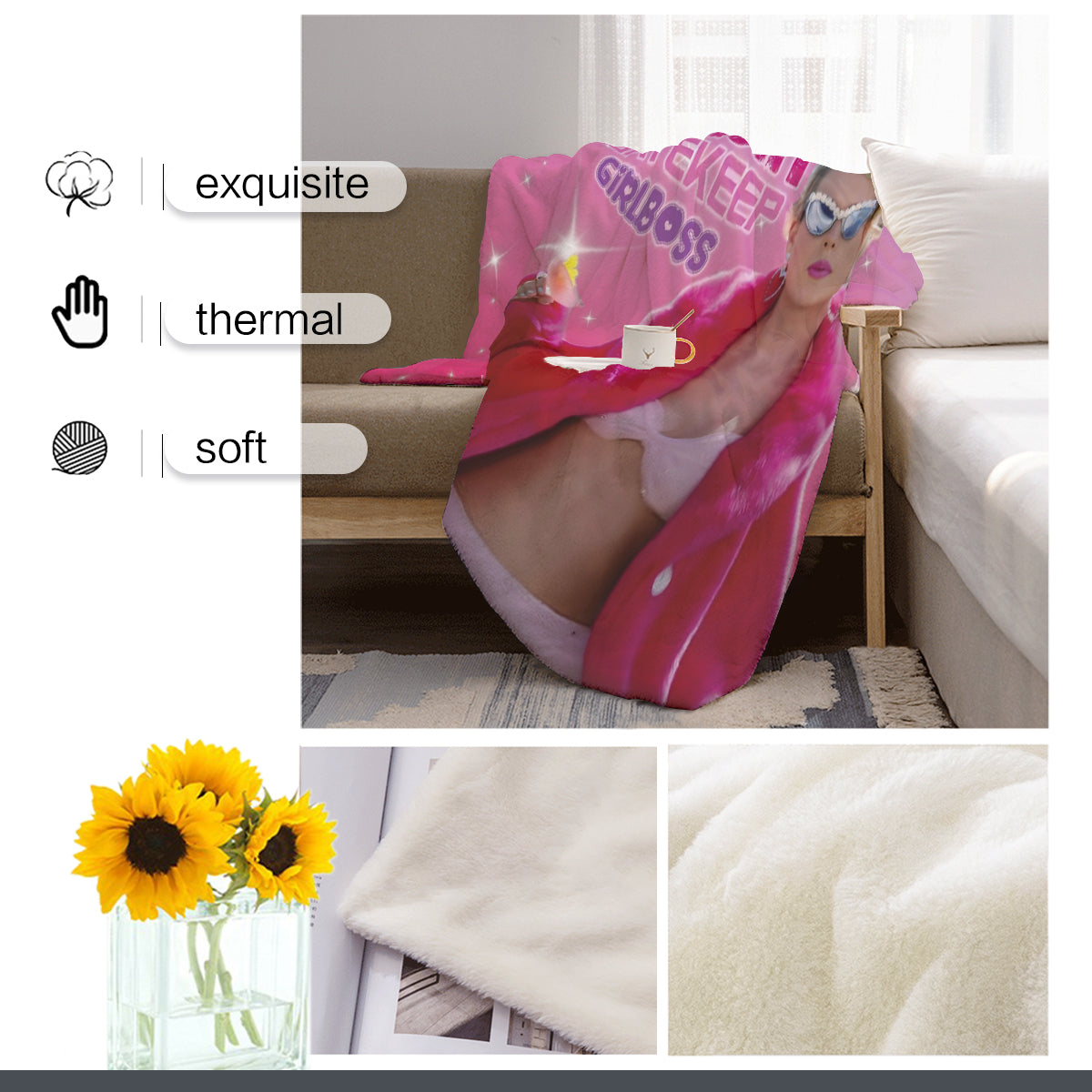 Taylor Swift Gaslight Gatekeep Girlboss Throw Blanket