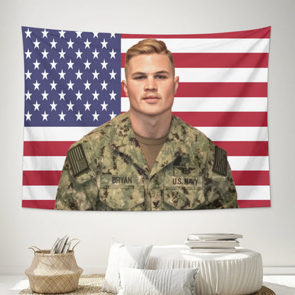 Zach Bryan American Flag Ablum Tapestry