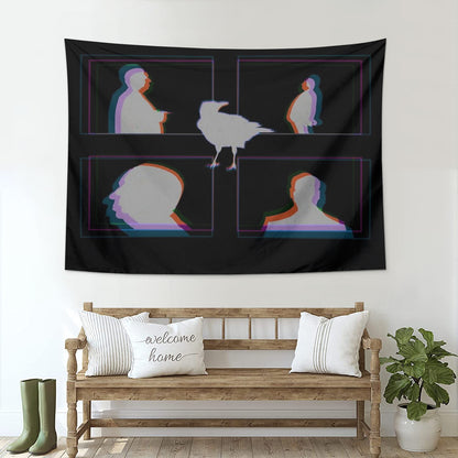 Alfred Hitchcock and Crow Tapestry