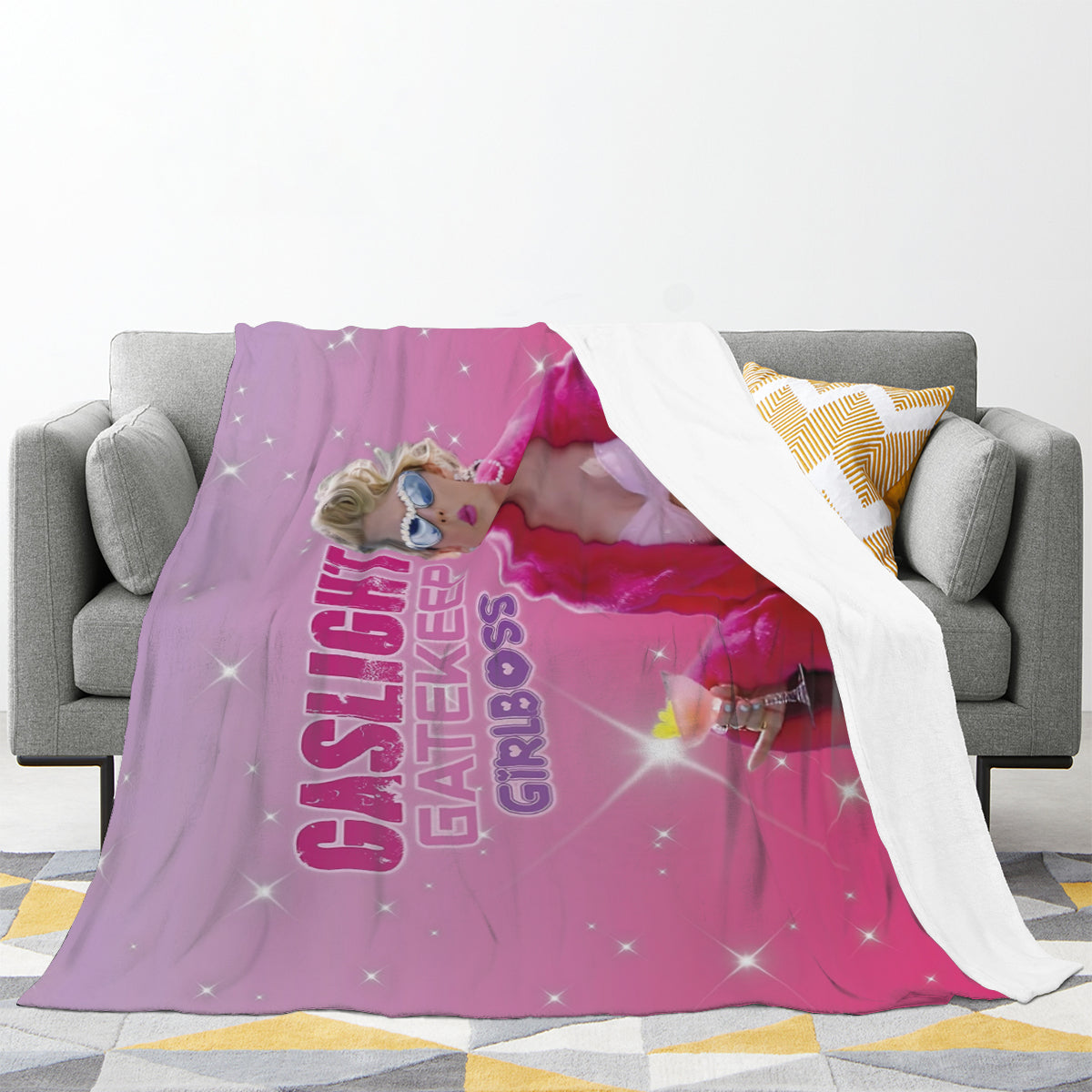 Taylor Swift Gaslight Gatekeep Girlboss Throw Blanket