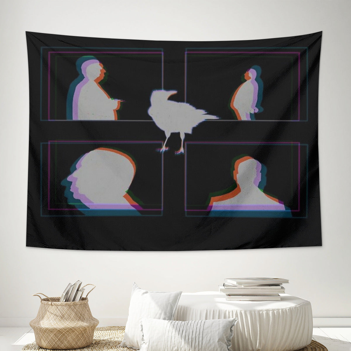 Alfred Hitchcock and Crow Tapestry