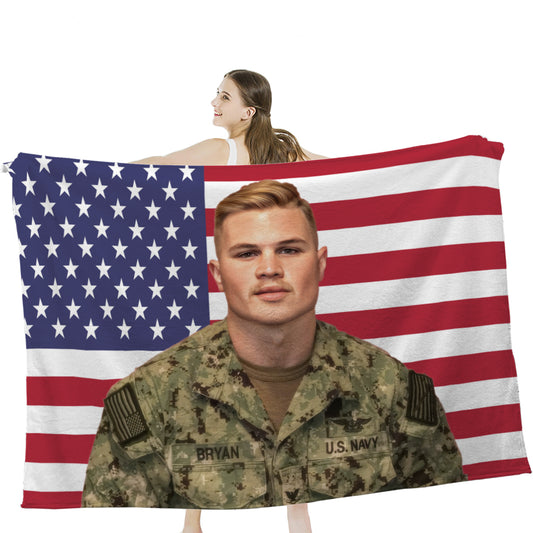 Zach Bryan American Flag Throw Blanket